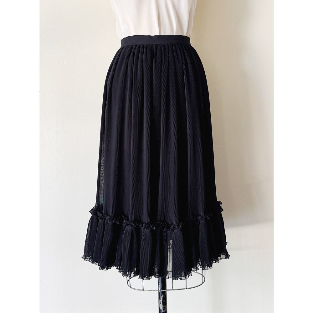 1970s Garfinckel’s Accordion Pleat Ruffle Hem Skirt